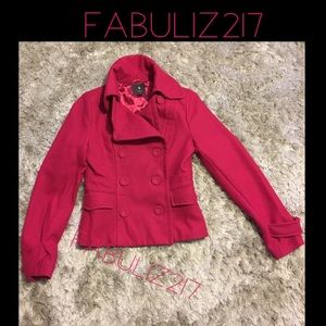 Fuchsia pea coat